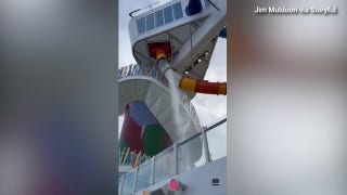 Individual treated for injuries after acrylic glass breaks off of water slide