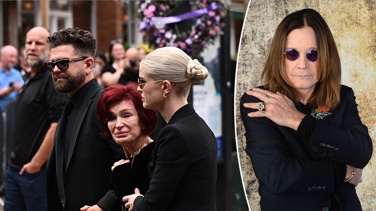 Sharon Osbourne, Kelly Osbourne and Jack Osbourne arrive for Ozzy Osbourne's funeral.