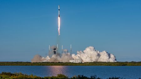 A SpaceX Falcon 9 rocket launches 29 Starlink satellites from Florida's Cape Canaveral Space Force Station on Jan. 9, 2026.