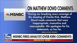 MSNBC analyst fired for comments made during coverage of Charlie Kirk shooting