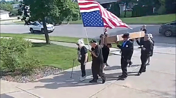 Protesters caught on camera delivering coffin to GOP congressman's front door in mock funeral procession
